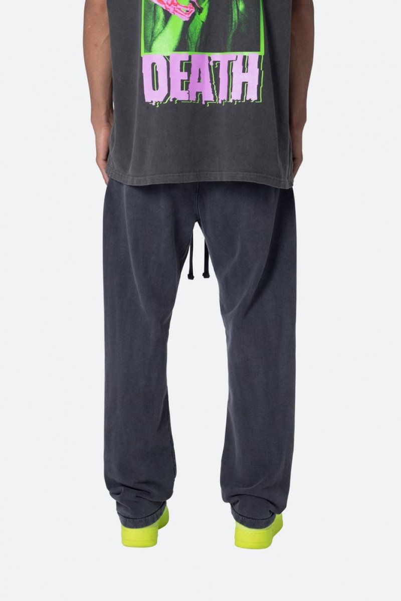 Mnml Relaxed Flame Sweatpants Sweatpants Washed Black | HK72-E0XJ