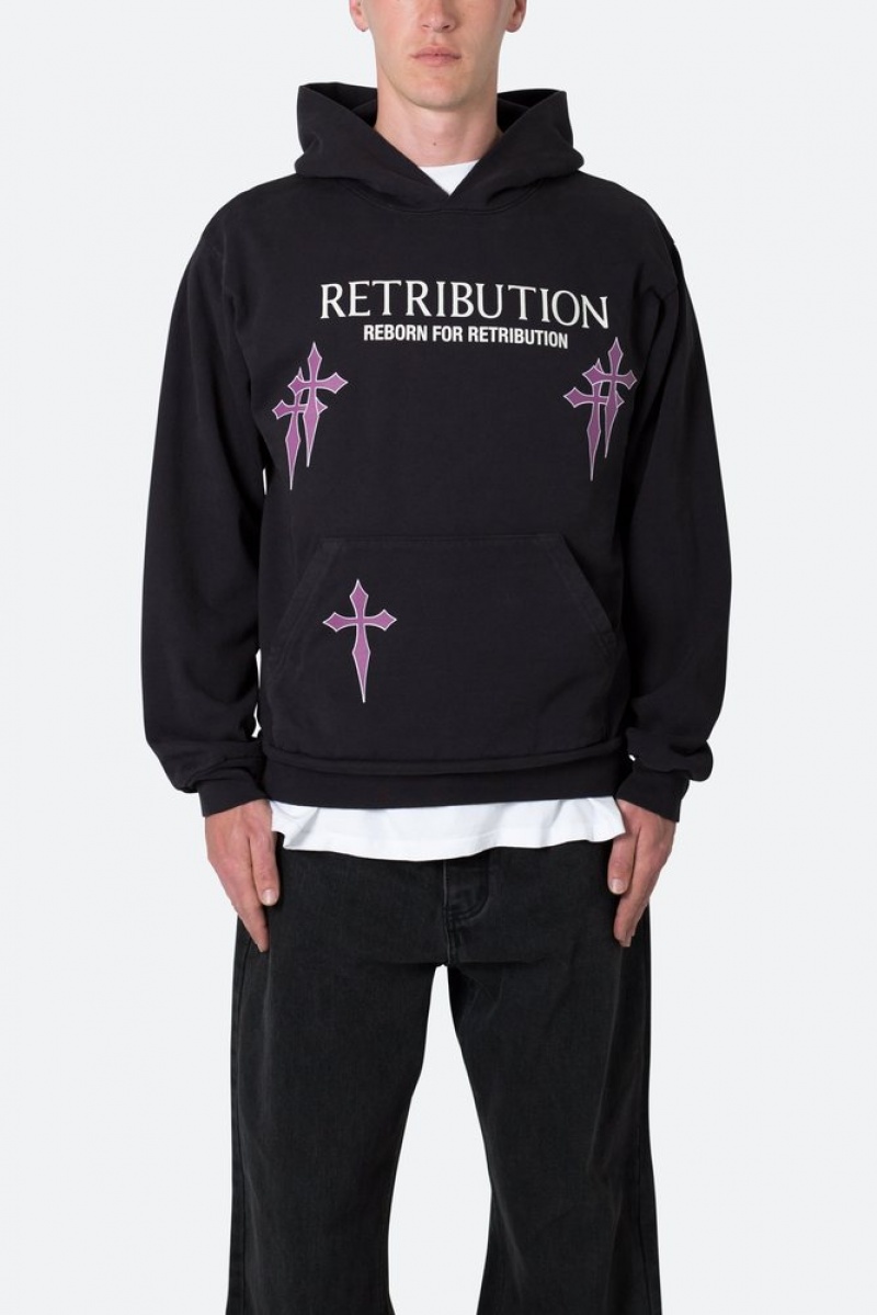 Mnml Retribution Hoodie Hoodies Washed Black | WJ04-Y7TN