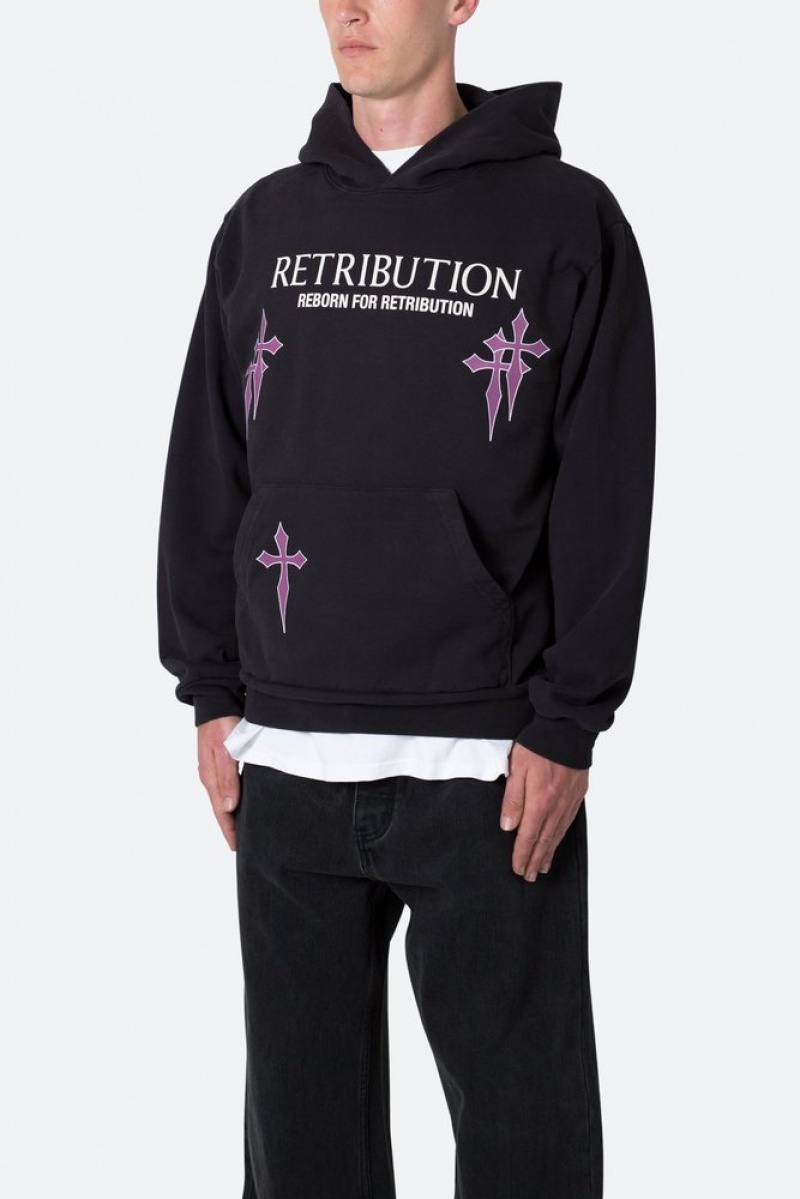 Mnml Retribution Hoodie Hoodies Washed Black | WJ04-Y7TN