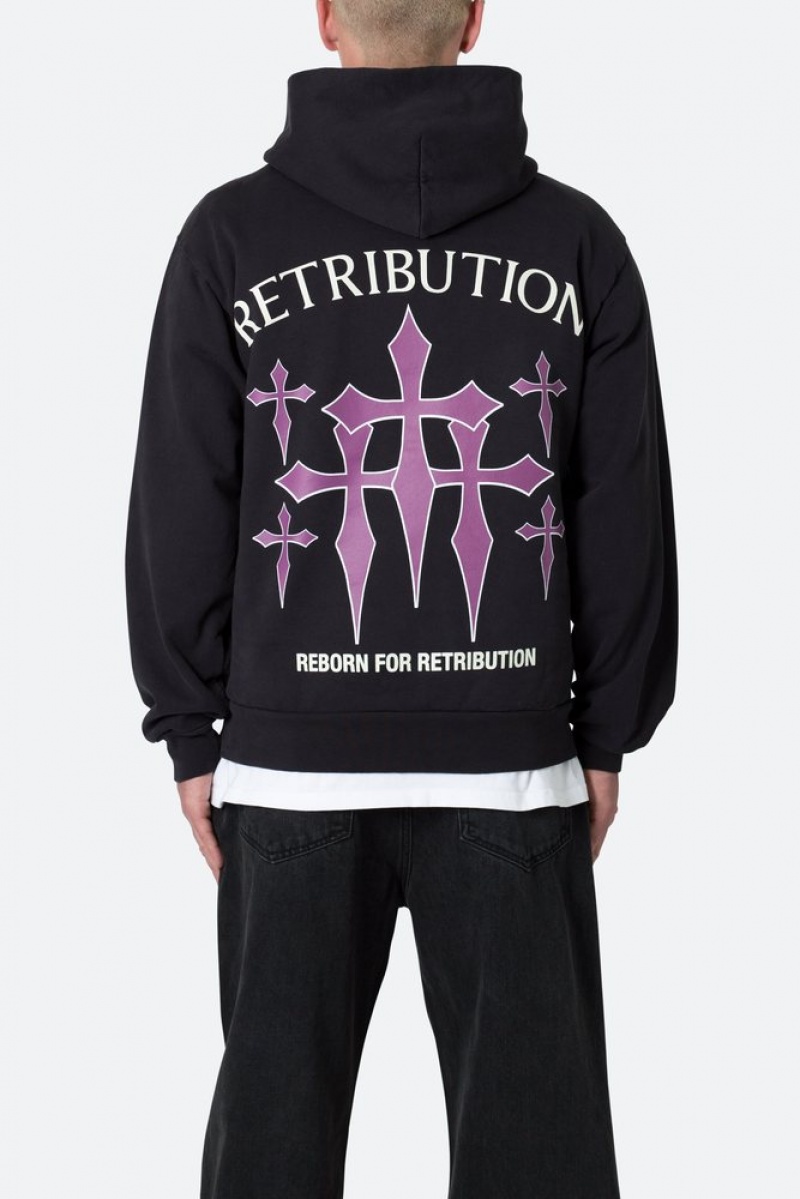 Mnml Retribution Hoodie Hoodies Washed Black | WJ04-Y7TN