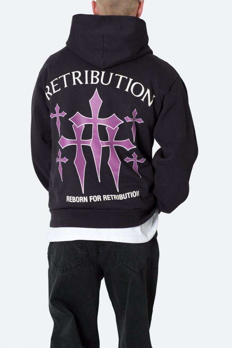 Mnml Retribution Hoodie Hoodies Washed Black | WJ04-Y7TN