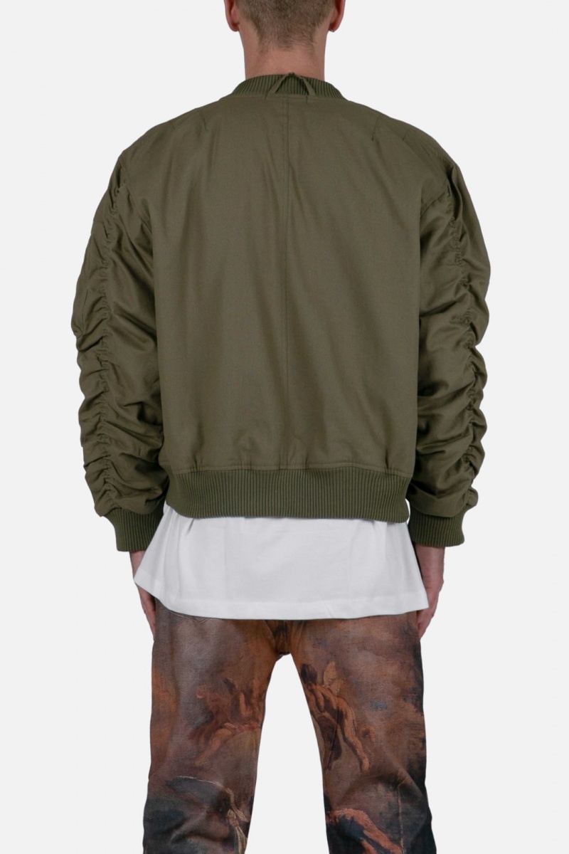 Mnml Ruched Bomber Jacket Jackets Olive | LY42-M4BU