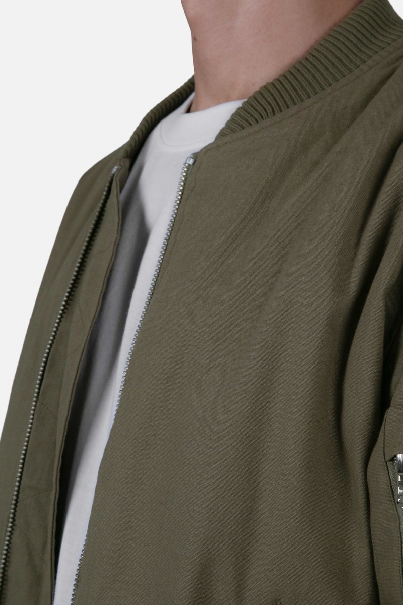 Mnml Ruched Bomber Jacket Jackets Olive | LY42-M4BU