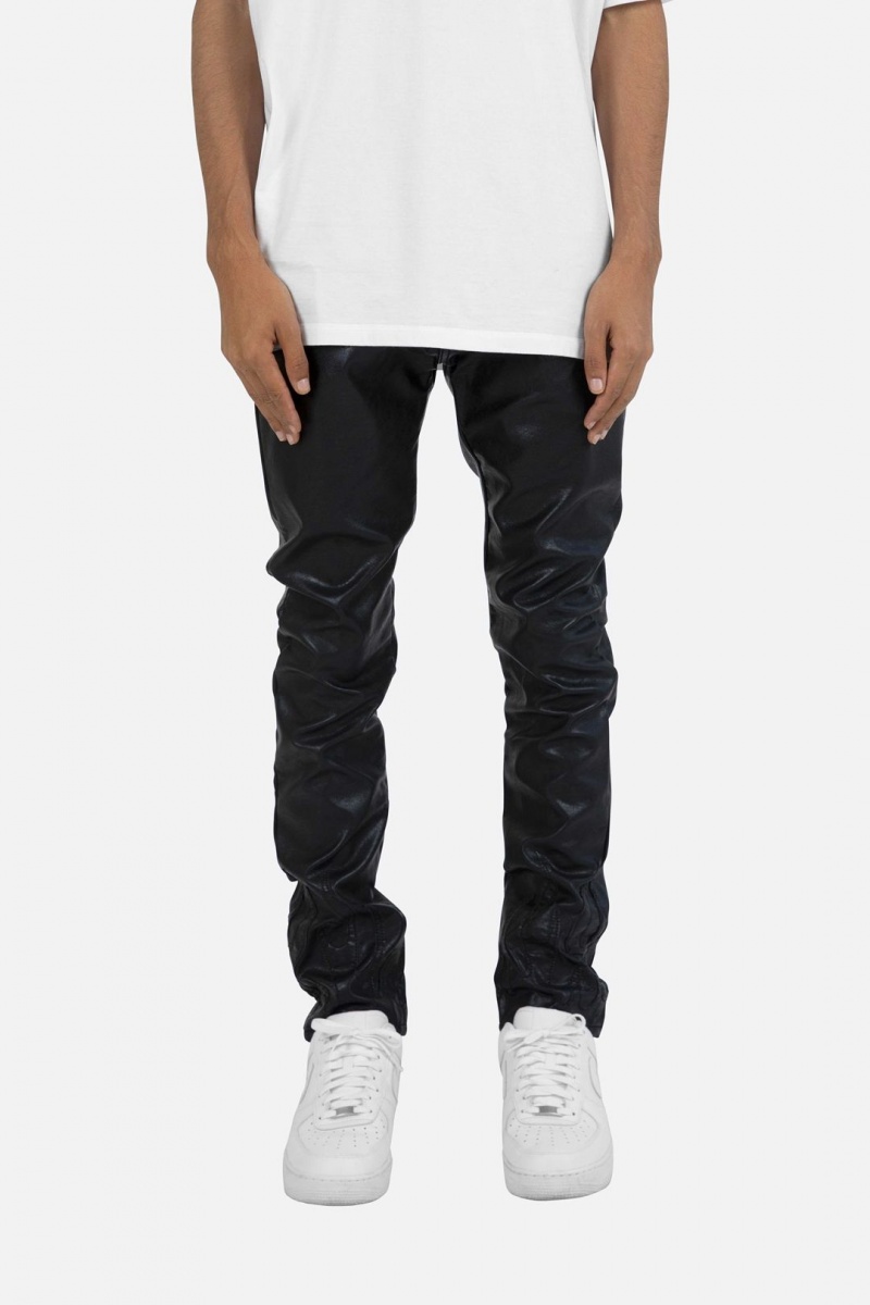 Mnml S252 Flame Denim Leather Denim Black/Black | NW18-T9QV