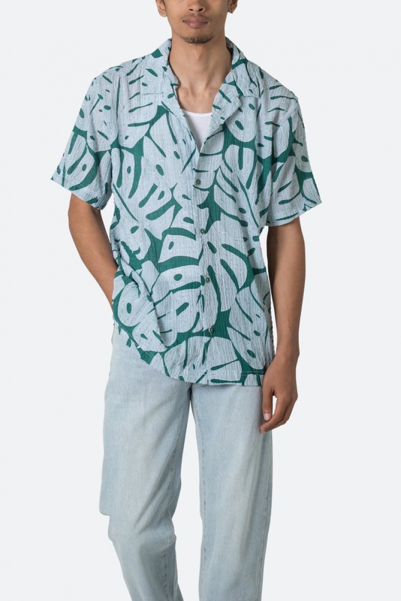 Mnml S/S Button Up Shirt Shirts Jungle Print | BD83-C6AW