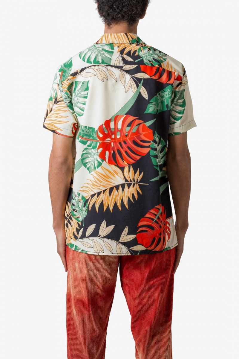 Mnml S/S Button Up Shirt Shirts Tropical Print | FI85-Y7SS