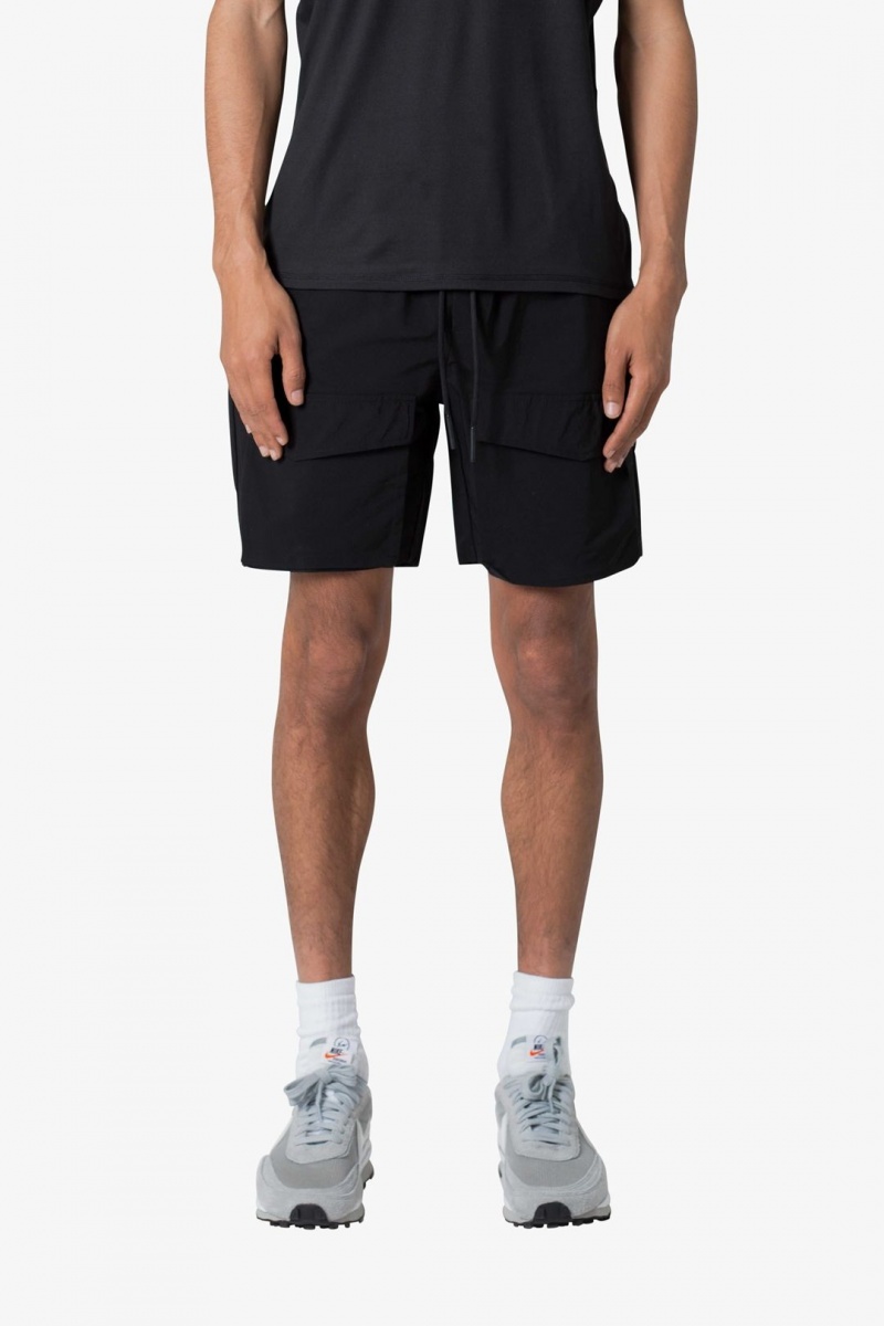 Mnml Satin Cargo Shorts Shorts Black | XQ97-G5SX