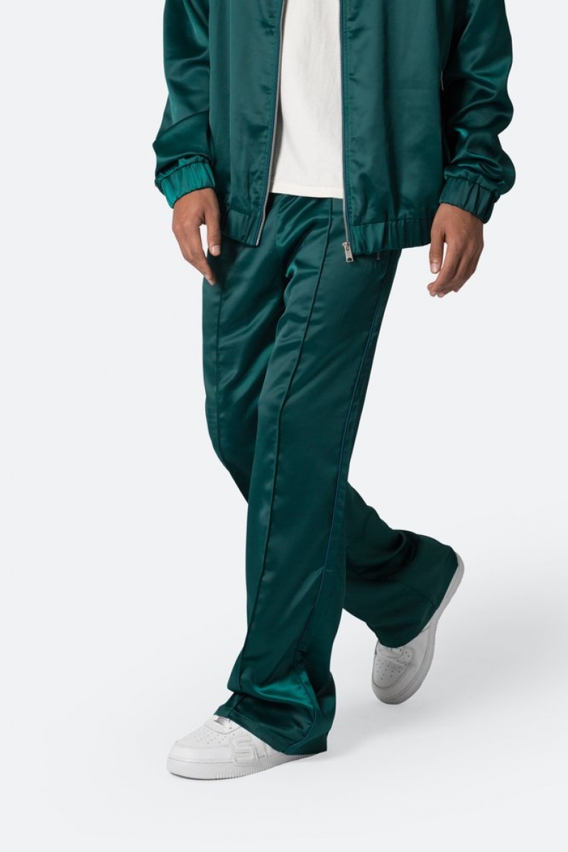 Mnml Satin Stacked Pants Pants & Chinos Green | HY50-K5WD