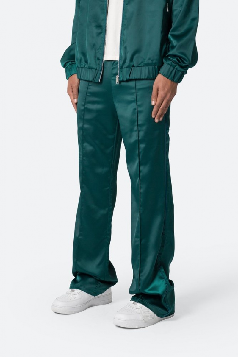 Mnml Satin Stacked Pants Pants & Chinos Green | HY50-K5WD