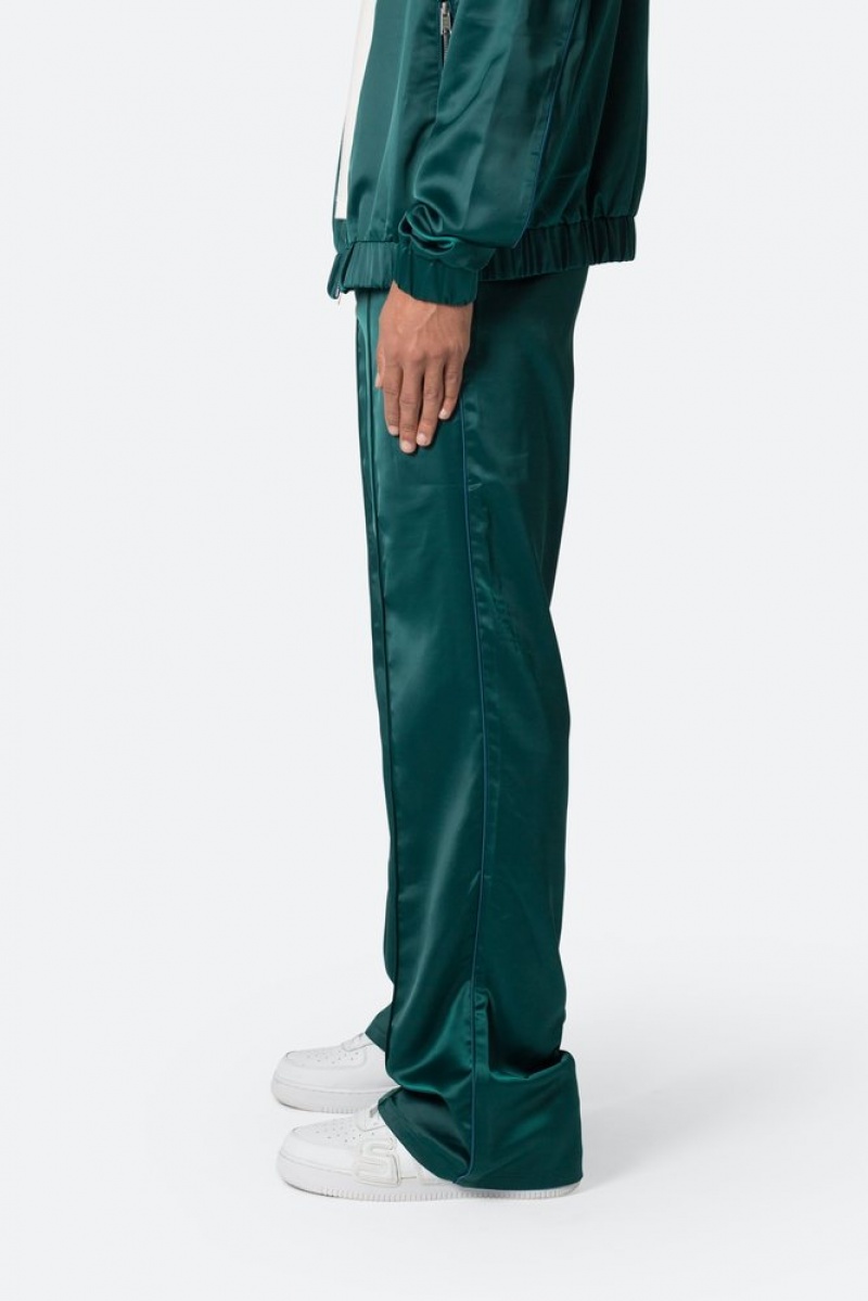 Mnml Satin Stacked Pants Pants & Chinos Green | HY50-K5WD