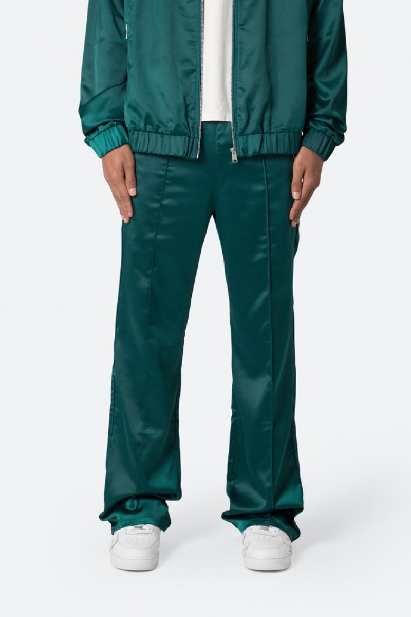 Mnml Satin Stacked Pants Pants & Chinos Green | HY50-K5WD