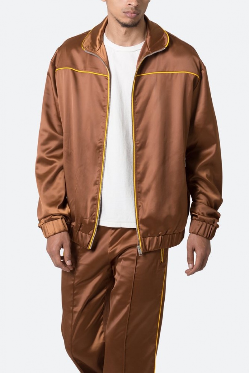 Mnml Satin Track Jacket Jackets BROWN | VN50-Q5VM