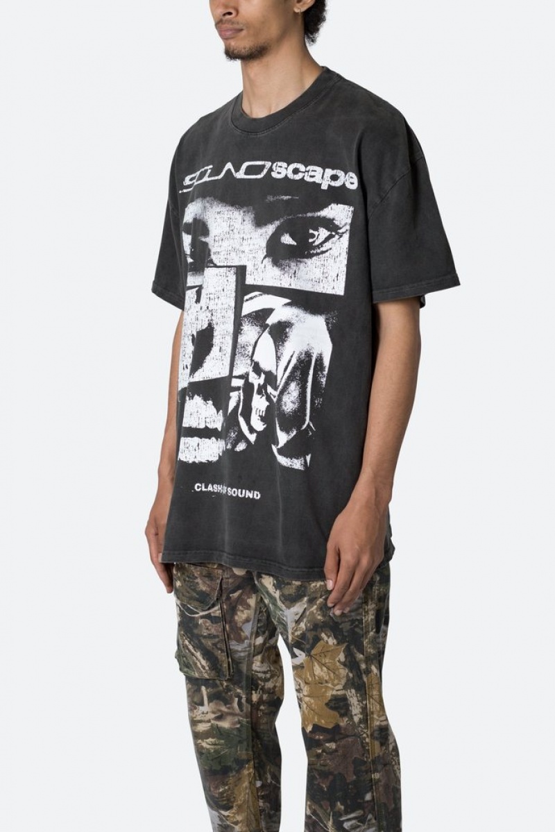 Mnml Soundscape Tee Tees Washed Black | IV18-E3YL