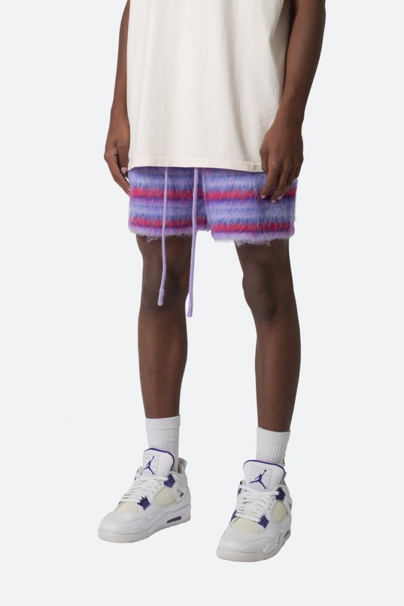 Mnml Striped Mohair Shorts Shorts Purple | RJ84-M7UM