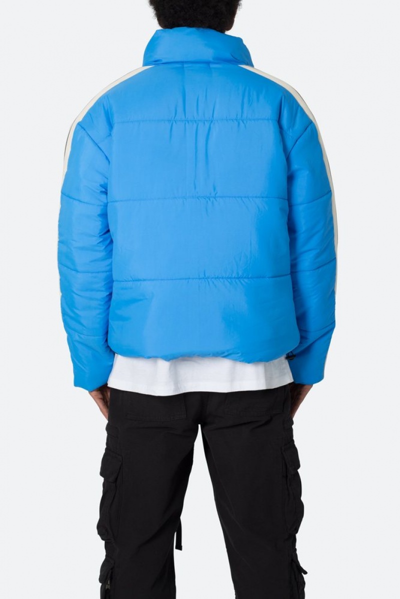 Mnml Striped Puffer Jacket Jackets Blue | FJ57-I8BV