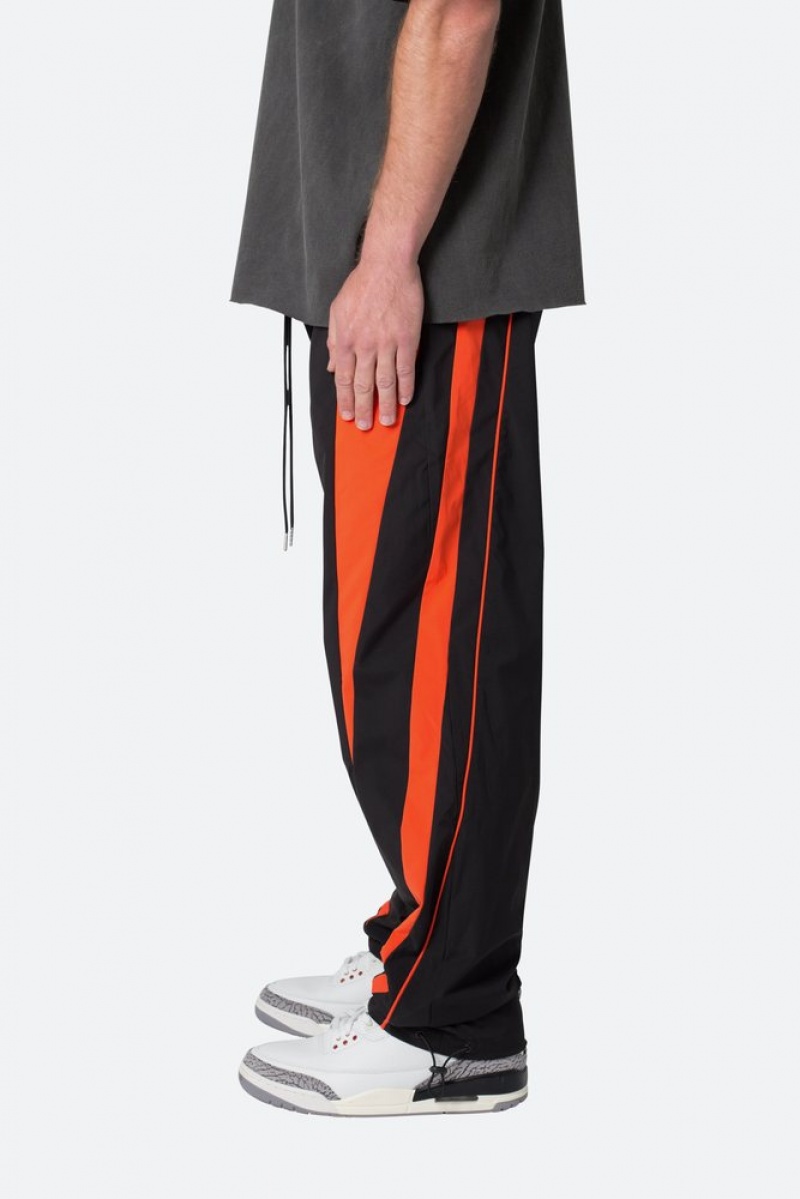 Mnml Striped Track Pants Track Pants Black/Orange | ZO68-D5SL