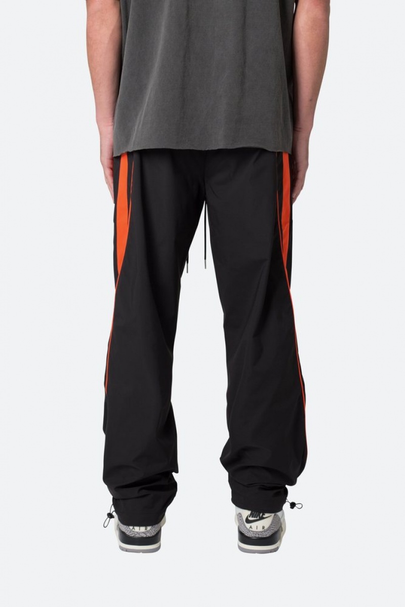 Mnml Striped Track Pants Track Pants Black/Orange | ZO68-D5SL