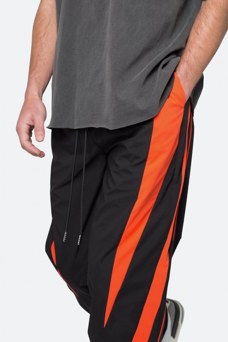 Mnml Striped Track Pants Track Pants Black/Orange | ZO68-D5SL