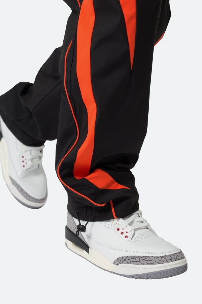 Mnml Striped Track Pants Track Pants Black/Orange | ZO68-D5SL