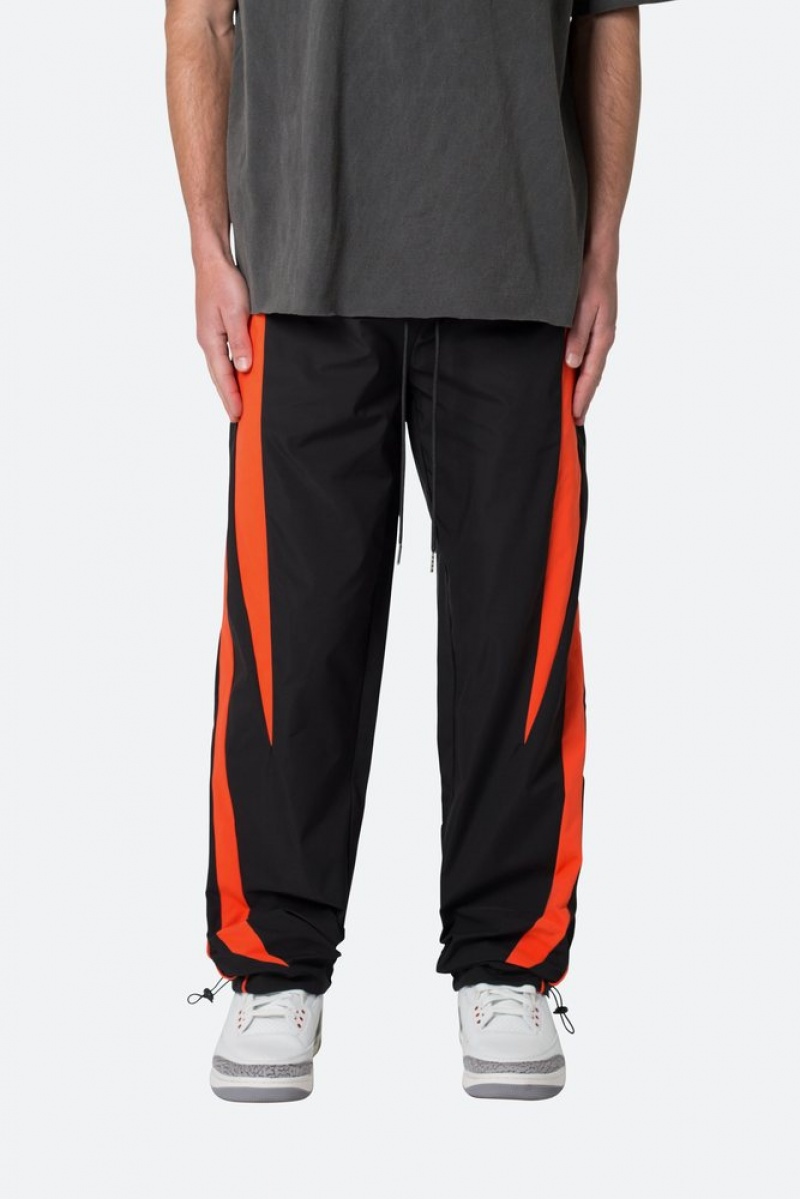 Mnml Striped Track Pants Track Pants Black/Orange | ZO68-D5SL