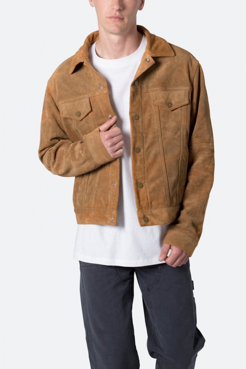 Mnml Suede Trucker Jacket Jackets BROWN | HG22-L3HR