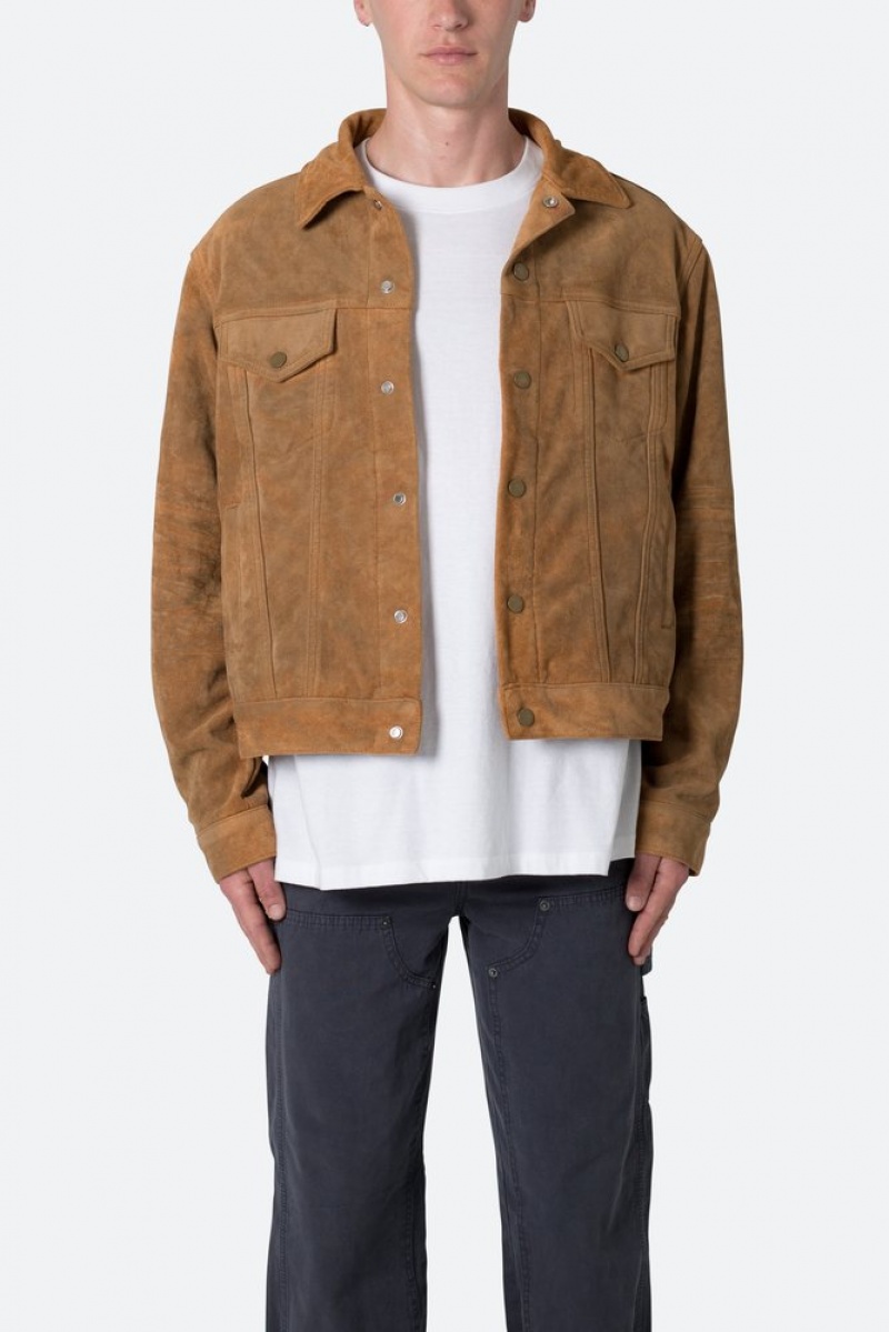 Mnml Suede Trucker Jacket Jackets BROWN | HG22-L3HR