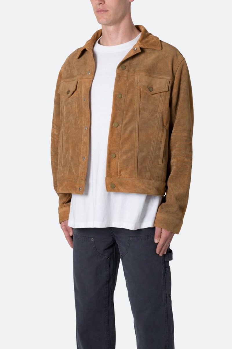 Mnml Suede Trucker Jacket Jackets BROWN | HG22-L3HR