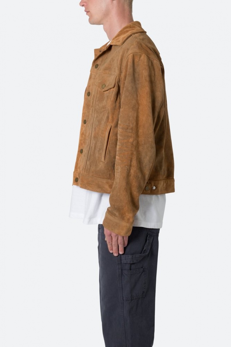 Mnml Suede Trucker Jacket Jackets BROWN | HG22-L3HR