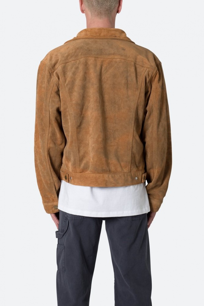 Mnml Suede Trucker Jacket Jackets BROWN | HG22-L3HR