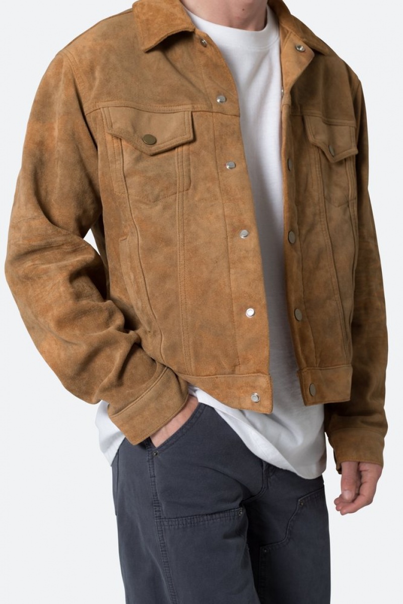 Mnml Suede Trucker Jacket Jackets BROWN | HG22-L3HR