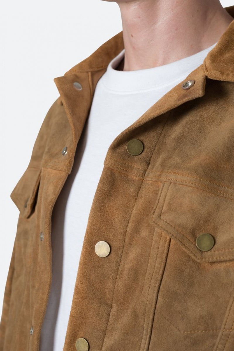 Mnml Suede Trucker Jacket Jackets BROWN | HG22-L3HR