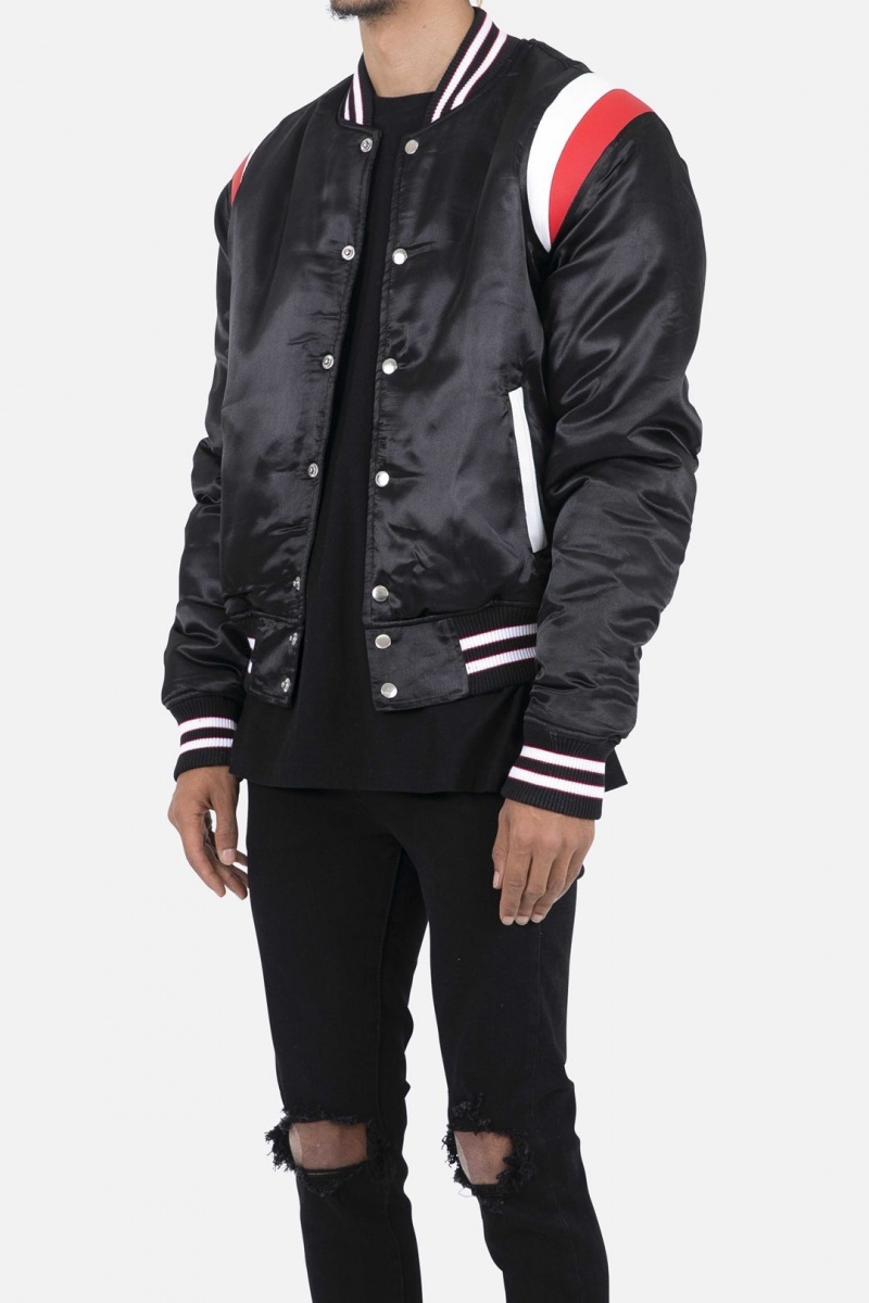 Mnml Teddy Bomber Jacket Jackets Black/Red | FU02-L6HD