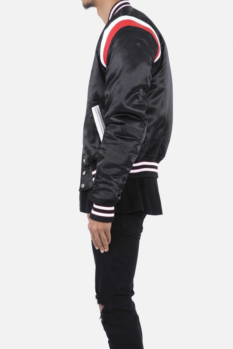 Mnml Teddy Bomber Jacket Jackets Black/Red | FU02-L6HD