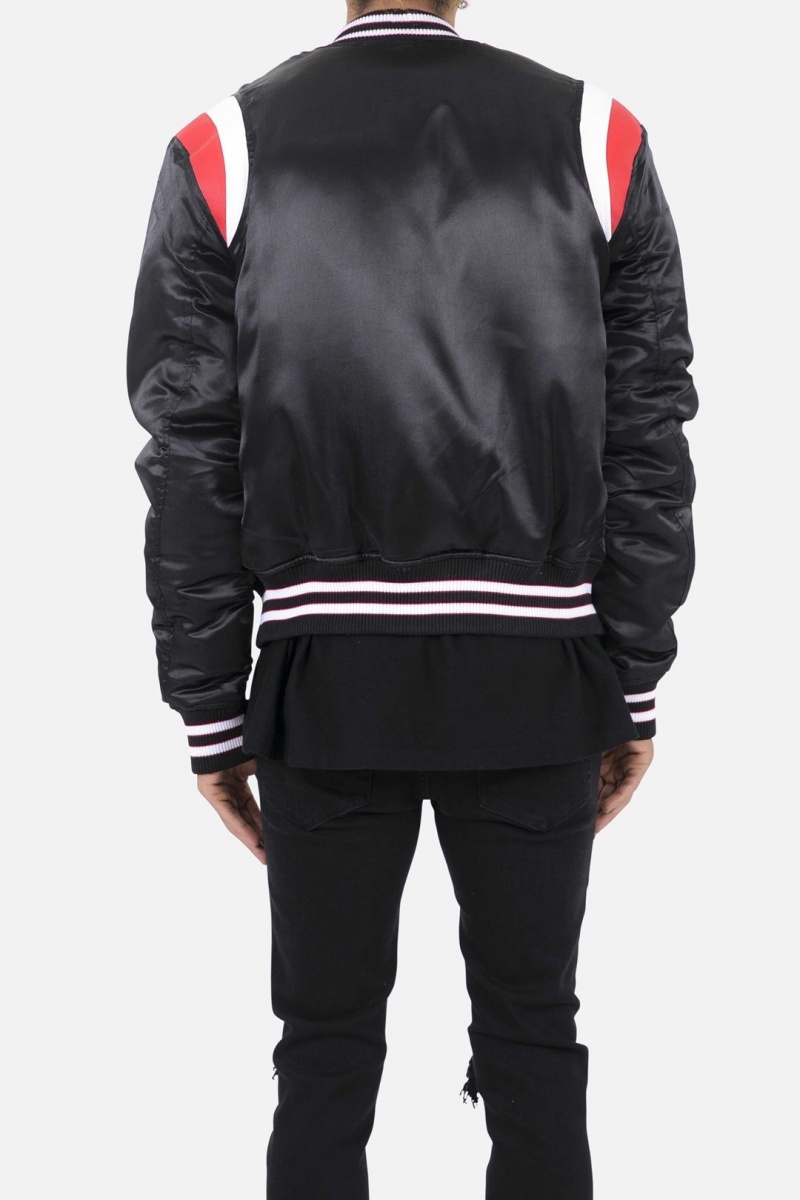 Mnml Teddy Bomber Jacket Jackets Black/Red | FU02-L6HD