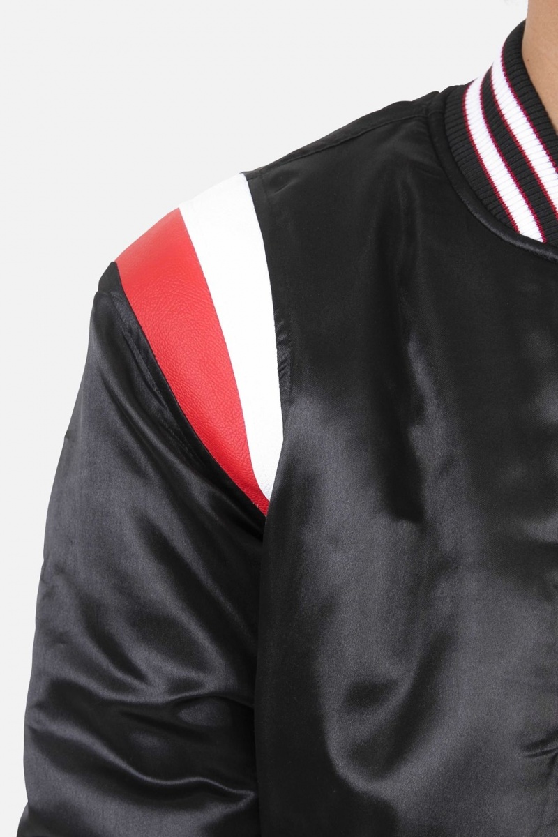 Mnml Teddy Bomber Jacket Jackets Black/Red | FU02-L6HD