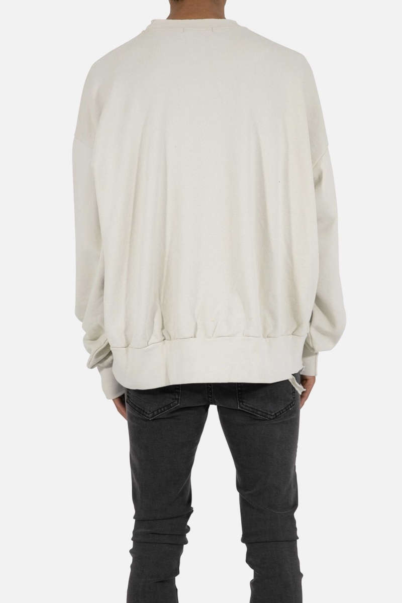 Mnml Threaded Collar Crewneck Sweatshirts Off White | SS72-H3EL