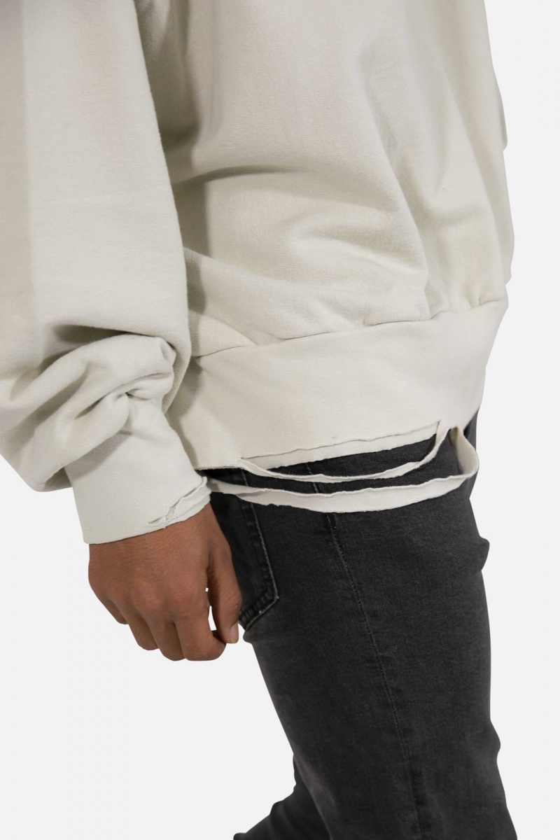 Mnml Threaded Collar Crewneck Sweatshirts Off White | SS72-H3EL