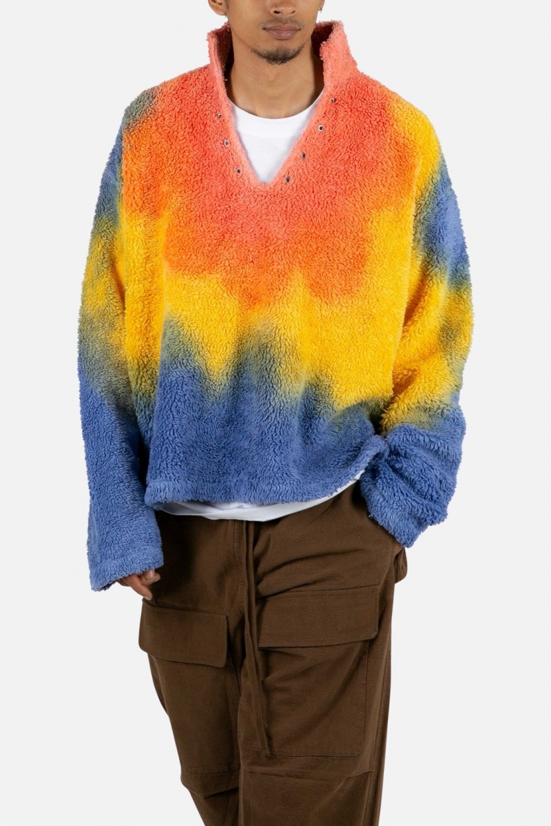 Mnml Tie Dye Sherpa Pullover Jackets Multi | CB70-J4LY