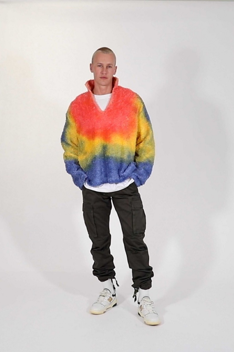 Mnml Tie Dye Sherpa Pullover Jackets Multi | CB70-J4LY