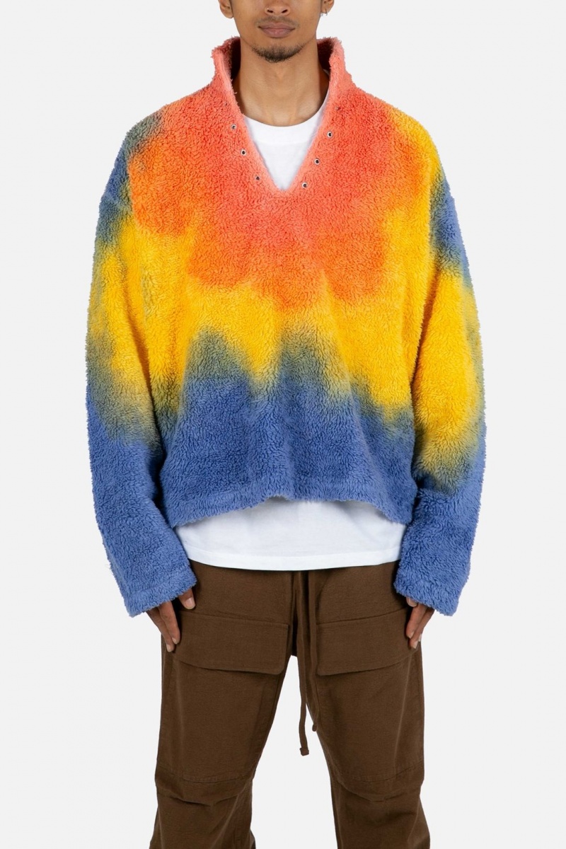 Mnml Tie Dye Sherpa Pullover Jackets Multi | CB70-J4LY