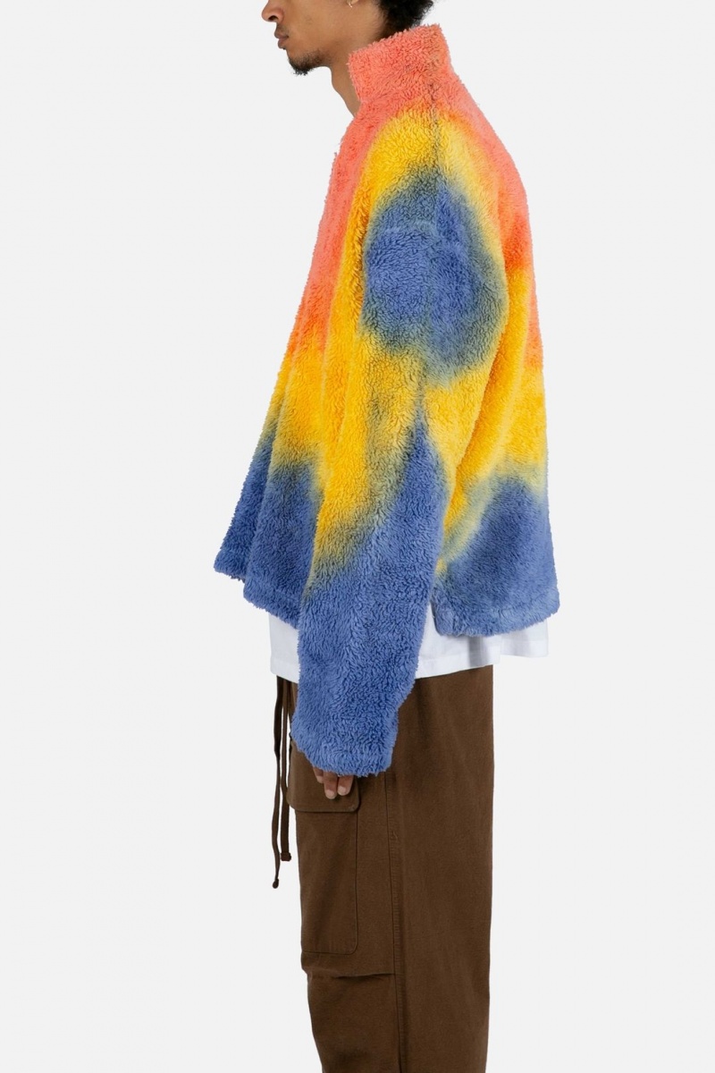 Mnml Tie Dye Sherpa Pullover Jackets Multi | CB70-J4LY