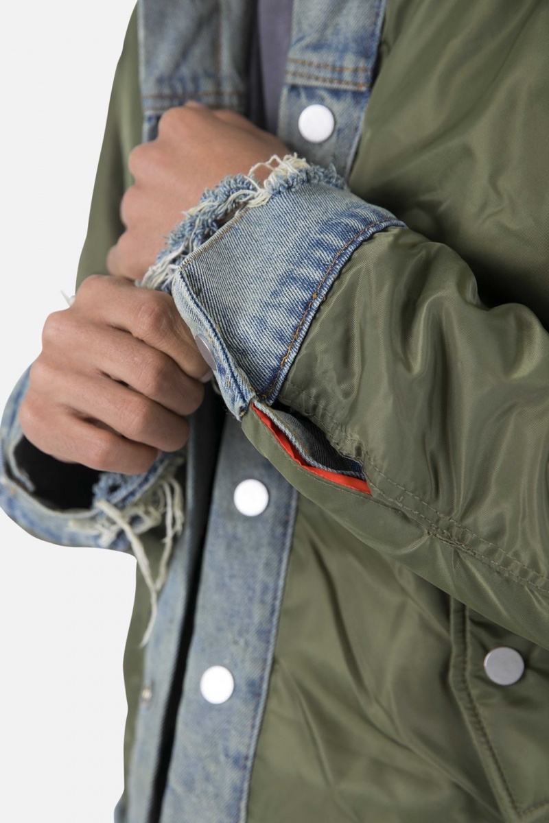 Mnml Trucker Bomber Jacket Jackets Olive | WV35-H6MK