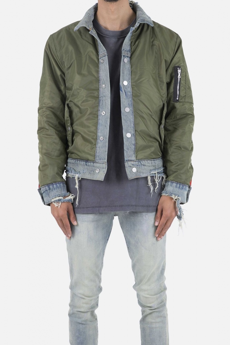 Mnml Trucker Bomber Jacket Jackets Olive | WV35-H6MK