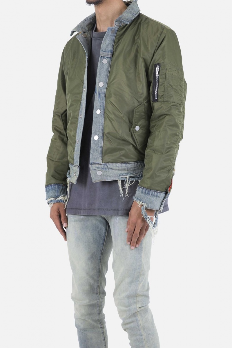 Mnml Trucker Bomber Jacket Jackets Olive | WV35-H6MK