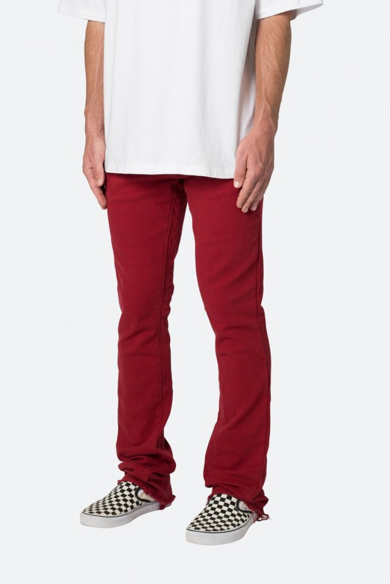 Mnml Twill Slim Stacked Pants Pants & Chinos Burgundy | OX97-E6YA