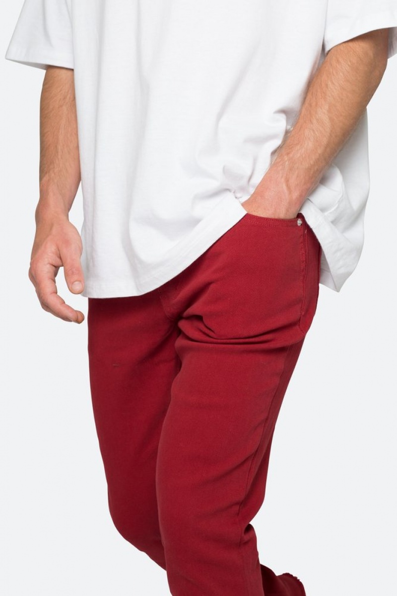 Mnml Twill Slim Stacked Pants Pants & Chinos Burgundy | OX97-E6YA