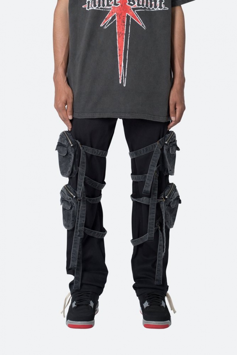 Mnml Twill Strapped Cargo Pants Cargos Black | ML75-T0YF