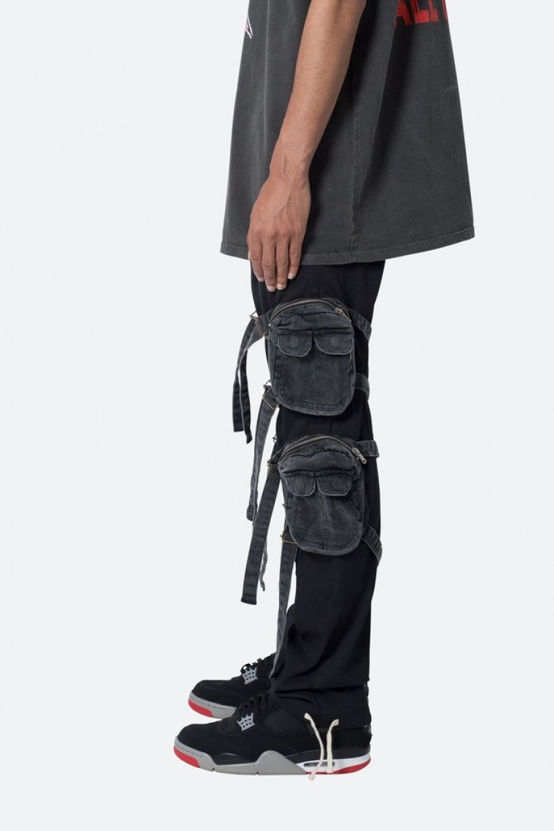 Mnml Twill Strapped Cargo Pants Cargos Black | ML75-T0YF