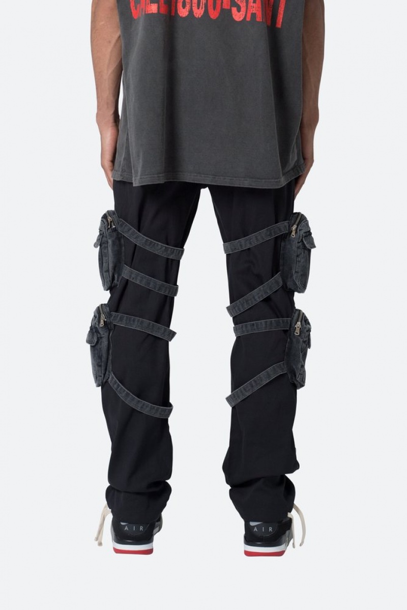 Mnml Twill Strapped Cargo Pants Cargos Black | ML75-T0YF