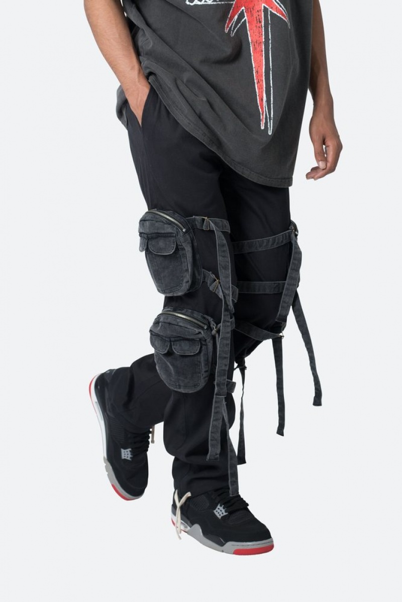 Mnml Twill Strapped Cargo Pants Cargos Black | ML75-T0YF